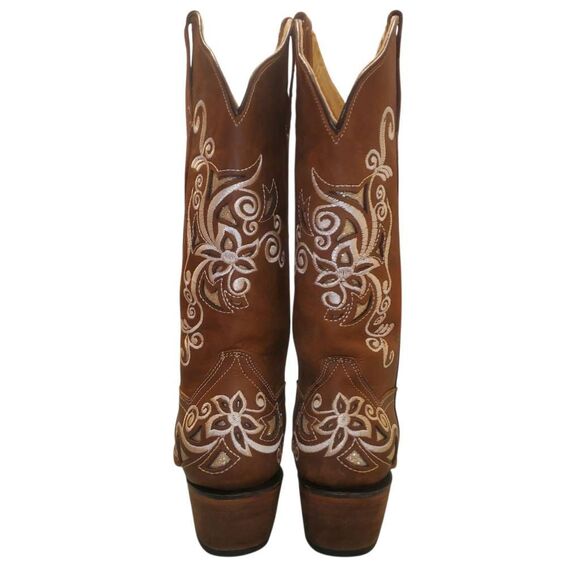 Herencia Crazy Lazer Floral Embroidered Rodeo Toe Boots Women's US 7 - Picture 4 of 9